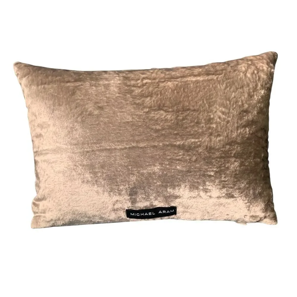 MICHAEL ARAM gray BEADED artsy DRAGON FLY 8” x 10” DECORATIVE PILLOW
